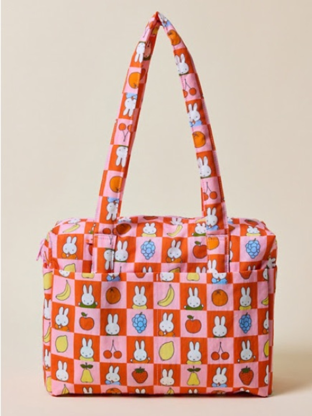 BAGGU Everyday Cloud Bag – Checkered Fruit Miffy (UO Exclusive) NWT